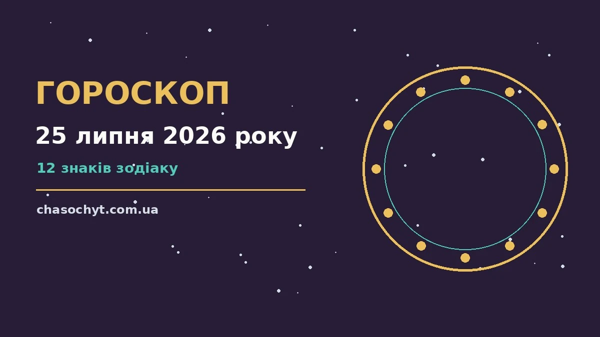 Щоденний гороскоп на 25 липня 2026 року: підказки для кар'єри, фінансів та переговорів