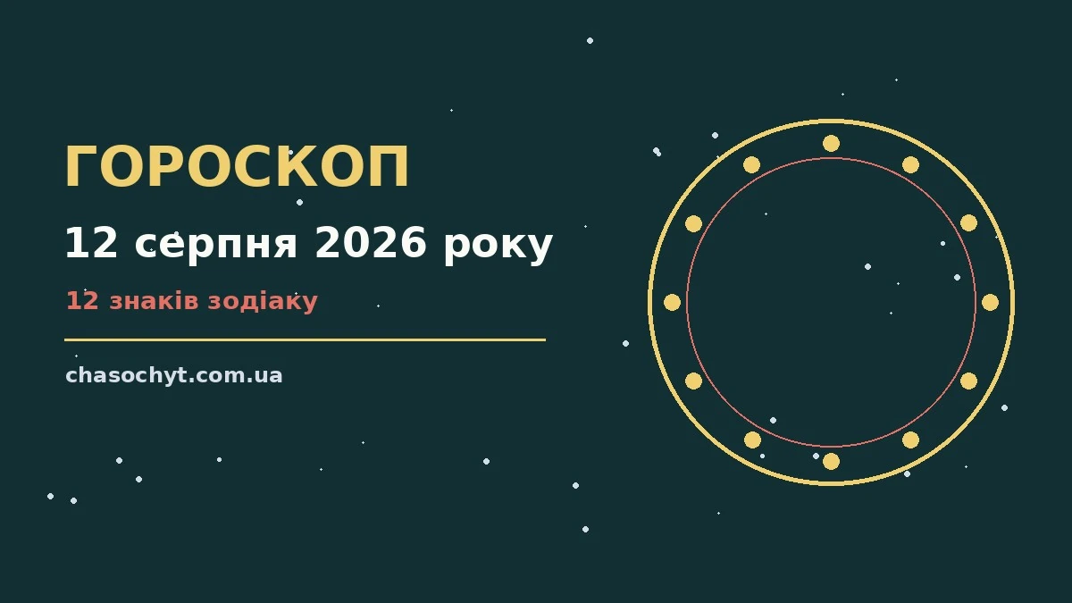Щоденний гороскоп на 12 серпня 2026 року з практичними порадами для роботи, фінансів і стосунків