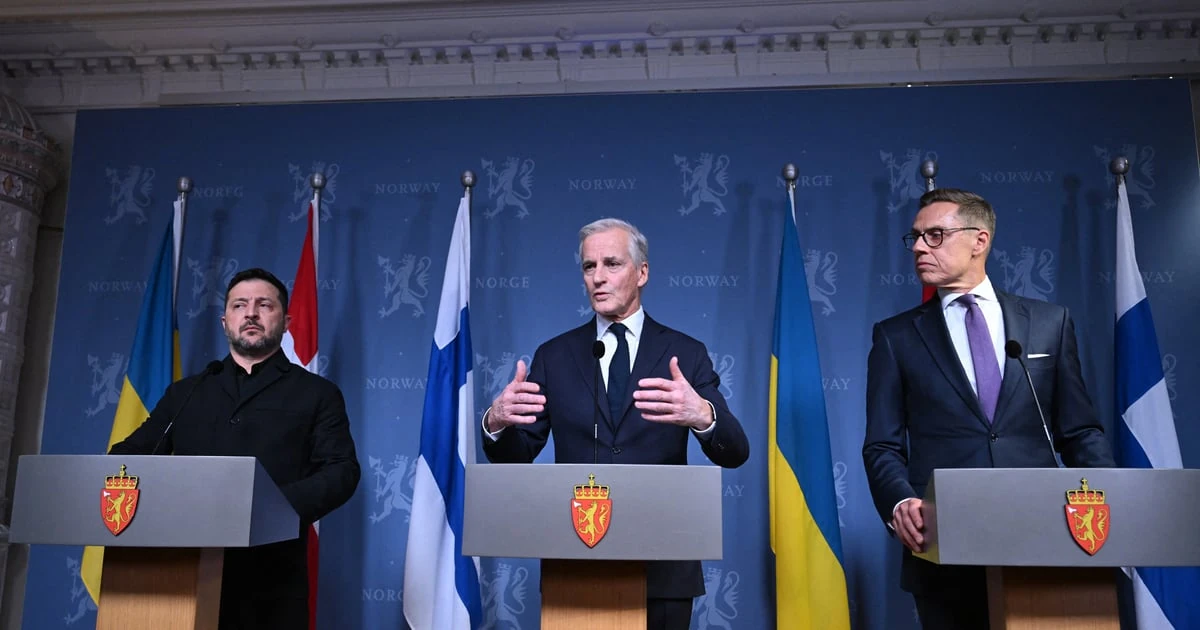 Президент Фінляндії Александр Стубб, прем’єр-міністр Норвегії Йонас Гар Стере та президент України Володимир Зеленський